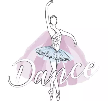 Ballet dancer with sentence dance dance wall decal - TenStickers
