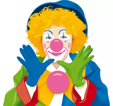 Colourful Clown Kids Sticker - TenStickers