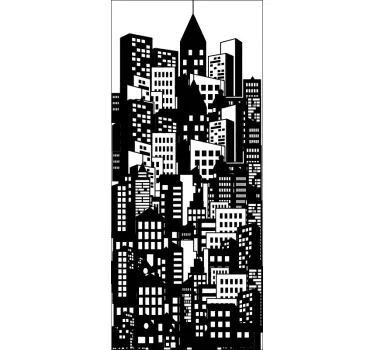 Office wall sticker City building skyline - TenStickers
