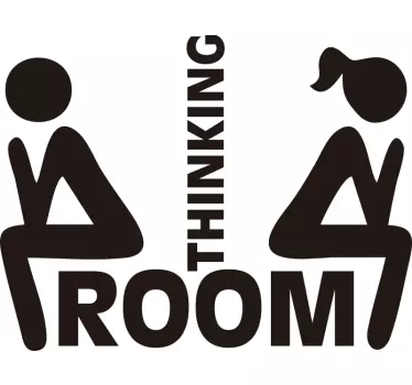 Bathroom sticker thinking room door sticker - TenStickers