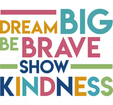 Colorfull dream big quote motivational wall sticker - TenStickers