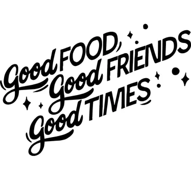 Good Food and Good Friends Quote motivational wall sticker - TenStickers