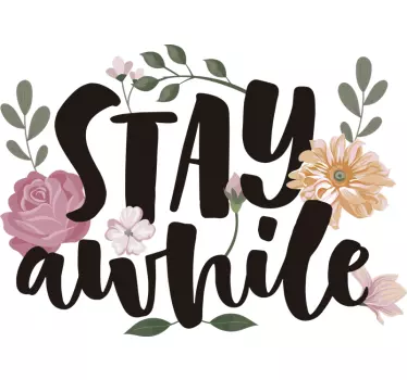 Stay A while plant wall decal - TenStickers