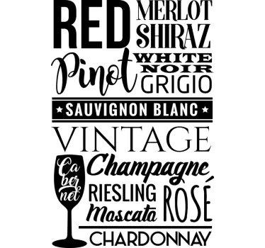 Wine lovers text wall decal - TenStickers