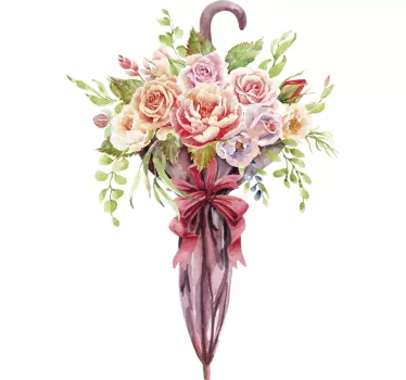 Decorative spring flower umbrella flower wall sticker - TenStickers