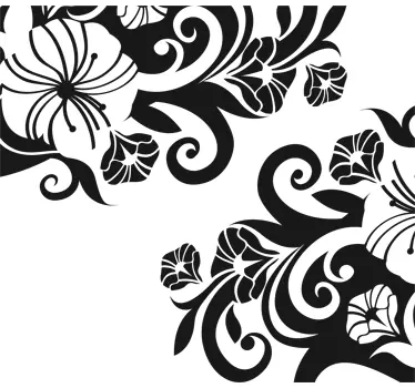 Exotic corner flower living room wall sticker - TenStickers