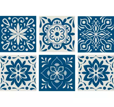 Pantone classic blue hydraulic tiles sticker - TenStickers