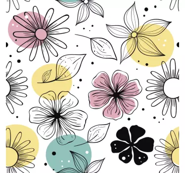 Blooming flowers furniture sticker - TenStickers