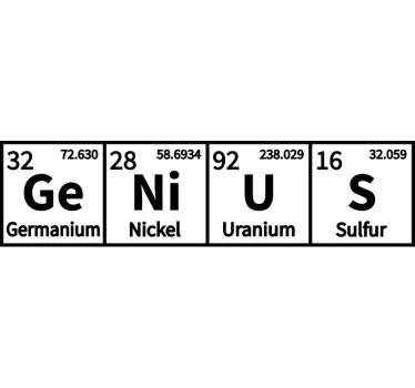 Chemical Genius science wall text sticker - TenStickers