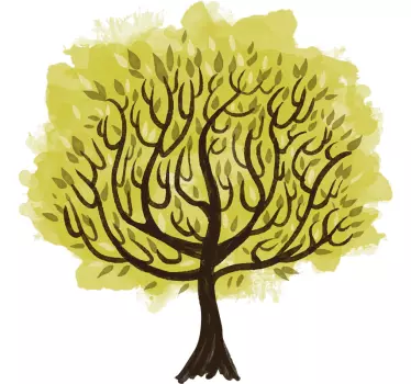 Watercolor tree life wall decal - TenStickers