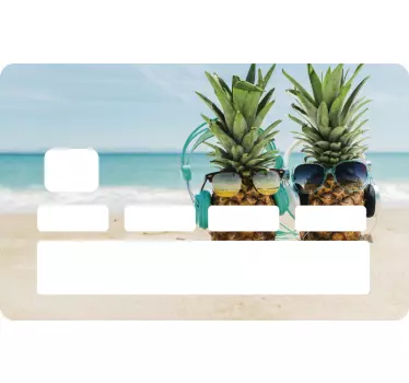 Tropical beach pineapple debit card skin - TenStickers