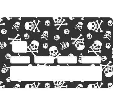 Skull pattern bank card sticker - TenStickers