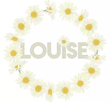 Daisy floral circle wall sticker - TenStickers