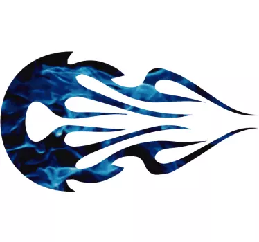 Blue tribal flame Motorcycle stickers - TenStickers