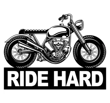 Ride Hard Motorcycle stickers - TenStickers