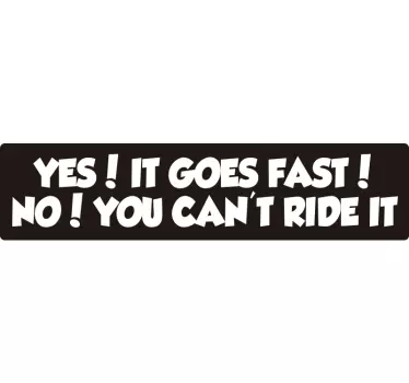 You can't ride it Motorcycle stickers - TenStickers