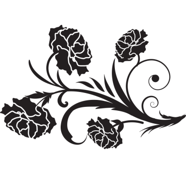 Carnation silhouette flower wall sticker - TenStickers