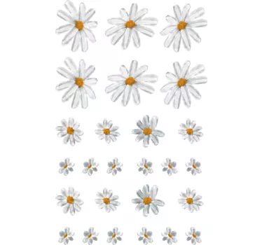 70's daisy pattern sheet wall sticker for kids - TenStickers