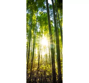 Forest with flash glass door sticker - TenStickers