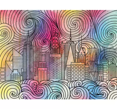 Painting city  furniture decal - TenStickers