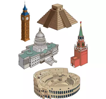 Monumental Buildings Decal Collection - TenStickers
