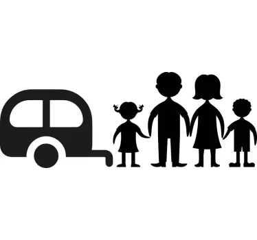 Family adventure caravan sticker - TenStickers