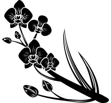 Elegant Orchid Branch flower wall sticker - TenStickers