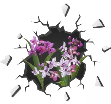 Orchids from the hole visual effects wall sticker - TenStickers
