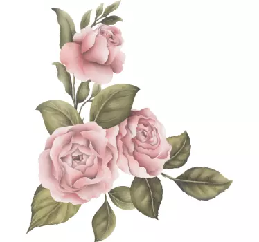 Peony frame flower wall sticker - TenStickers