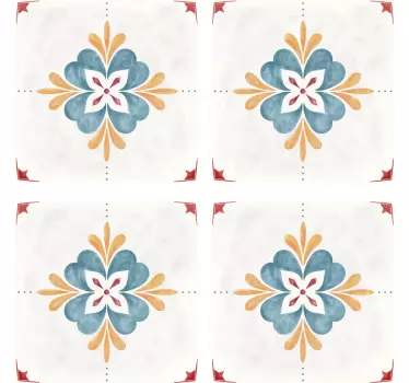 Faded flower tile transfer decal - TenStickers