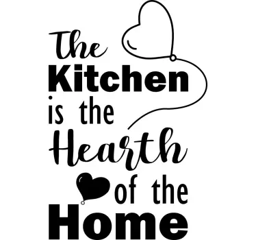 The Kitchen Is The Heart home wall sticker - TenStickers