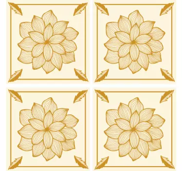 Floral Flock Paisley tile transfer decal - TenStickers
