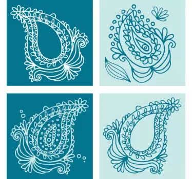 Paisley Pattern Tiles nature wall sticker - TenStickers