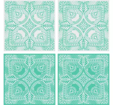 Ornamental draw bathroom tile sticker - TenStickers