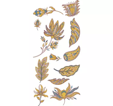 Colorful Leaf Arrangement wall sticker - TenStickers