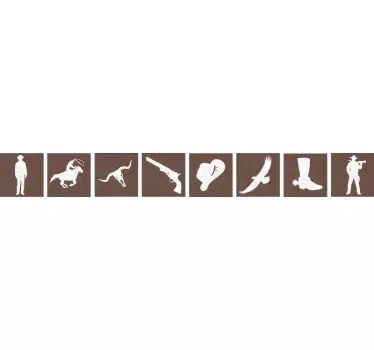 Cowboy and horses pattern tile transfer - TenStickers