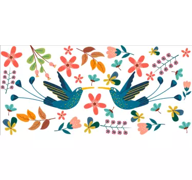 Wall sticker vibrant bird art - TenStickers