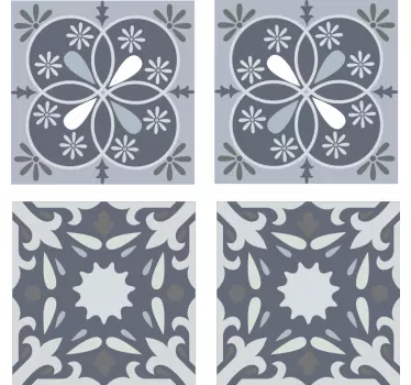 Blue original bathroom tile sticker - TenStickers