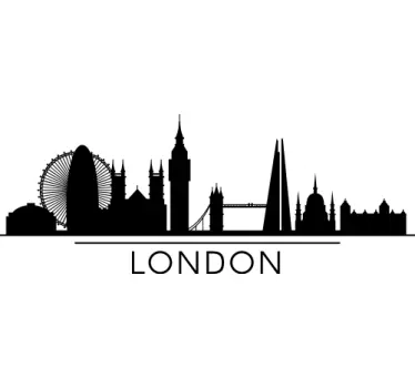 London skyline silhouette living room wall sticker - TenStickers