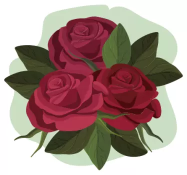 Bouquet of three roses flower wall decal - TenStickers