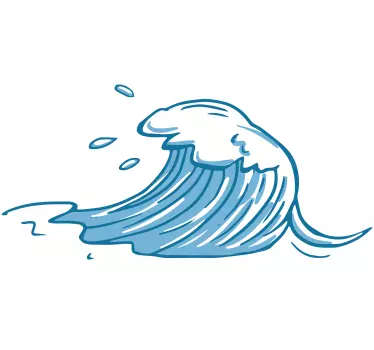 Nature wall sticker waves illustration - TenStickers