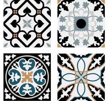 Blue and black pattern Portuguese tile transfer - TenStickers