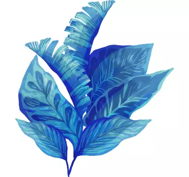 Plant sticker blue leaf arrangement - TenStickers