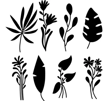 Elegant Leafy Elements plant sticker - TenStickers