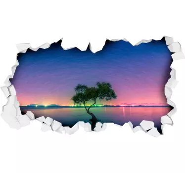 Serene Night View nature wall sticker - TenStickers