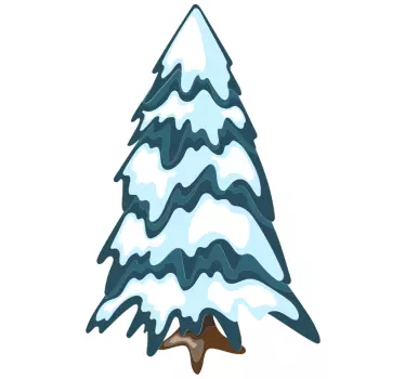 Snowy Evergreen Tree nature wall sticker - TenStickers