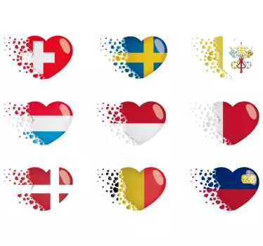 Flag sticker heart-shaped flags - TenStickers