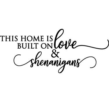 Quote wall sticker this home is built on love - TenStickers