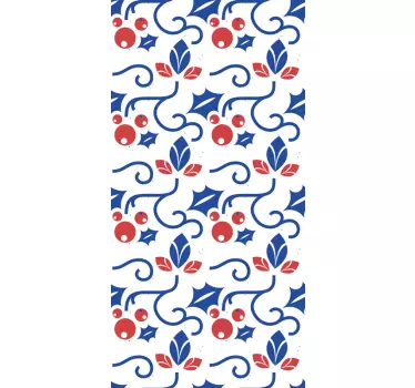 Floral blue background nature wall sticker - TenStickers