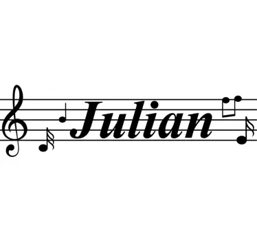 Music notes with name music sticker - TenStickers